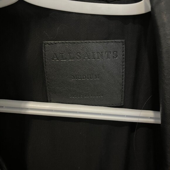 All Saints Leather Jacket Mens (M) - Picture 2 of 3